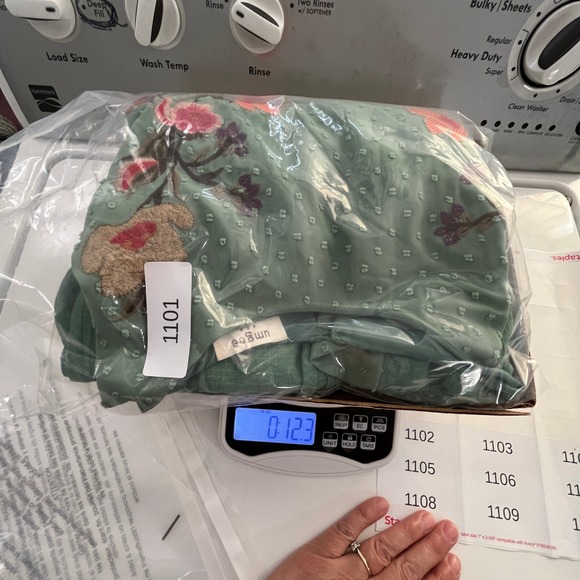 Umgee Floral Embroidered Mini Dress Tunic Womens Sz L Green Boho Garden Wedding - Picture 11 of 11